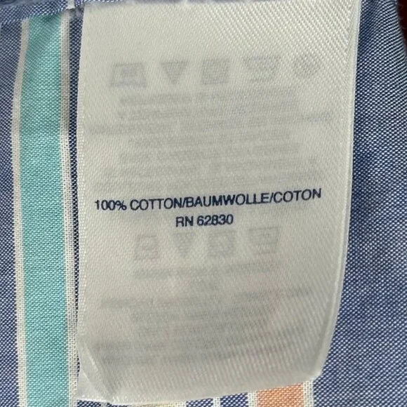 Lands' End Boys Blue Striped Button-Down Shirt Size XL (14-16) - Picture 6 of 9